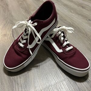Vans women's Burgundy and White Sneakers
